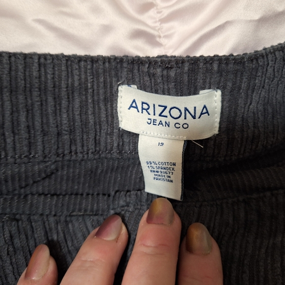 Arizona corduroy button-front skirt charcoal gray Juniors size 19 - Picture 3 of 5